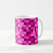 Rosa Pixel bedruckte Kaffeetasse (VorderseiteRechts)