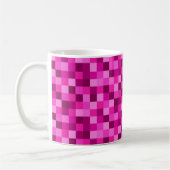 Rosa Pixel bedruckte Kaffeetasse (Links)