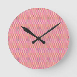 Rosa Pixel Runde Wanduhr