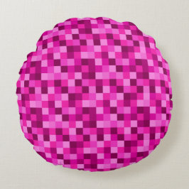 Rosa Pixel stylisher Wurfkissen Minecraft-Design Rundes Kissen