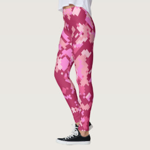 Rosa Pixel-Tarnung der Camouflage-  Leggings
