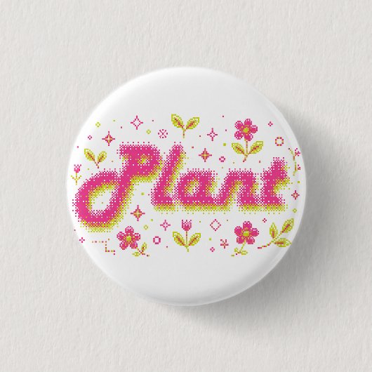 rosa Pixel-Typ  Button (Vorderseite)