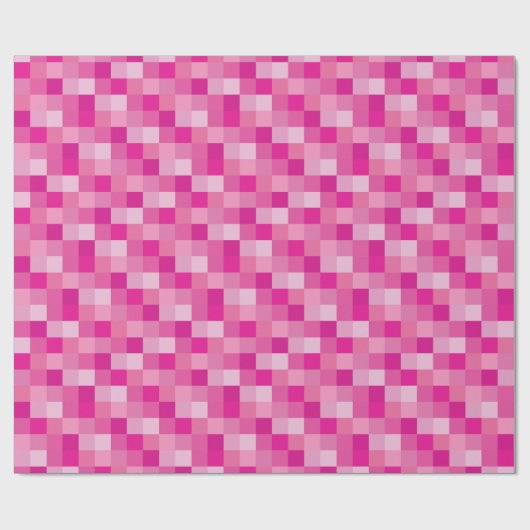 Rosa Pixelated Muster Geschenkpapier (Flach)