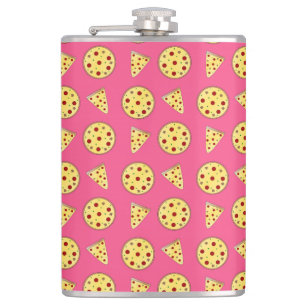 Rosa Pizzamuster Flachmann