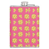 Rosa Pizzamuster Flachmann (Rückseite)