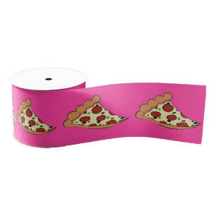 Rosa Pizzascheiben deckten Band mit Ziegeln Ripsband
