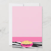 Rosa PJs / Zebra Sleepover Geburtstag Einladung (Rückseite)