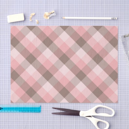 Rosa Plaid Seidenpapier (Handwerk)
