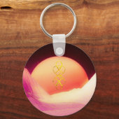 Rosa Planet Sunset Schlüsselanhänger (Vorderseite)
