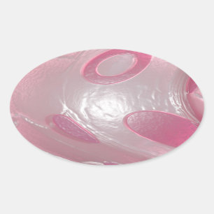 rosa Plastik Ovaler Aufkleber