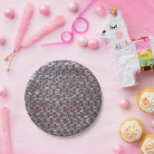 Rosa Plastiklufterbläschen sehen Teller aus Papier (Party)