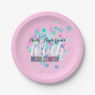 Rosa Platte des Pastellfarb100. Pappteller