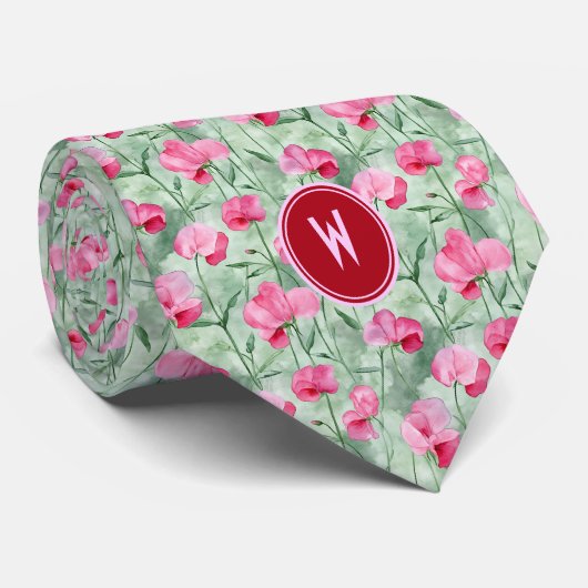 Rosa Platterbsen Krawatte (Gerollt)