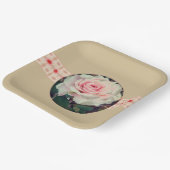 Rosa Platz Pappteller (Gewinkelt)