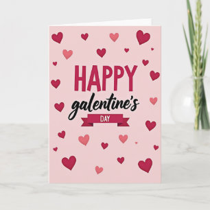 Rosa platzende Herzen Galentines-Karte Karte