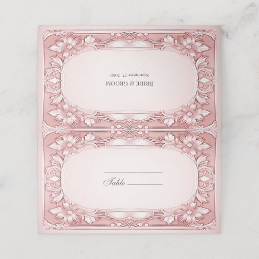 Rosa Platzkarte (Außenseite Aufgefaltet)