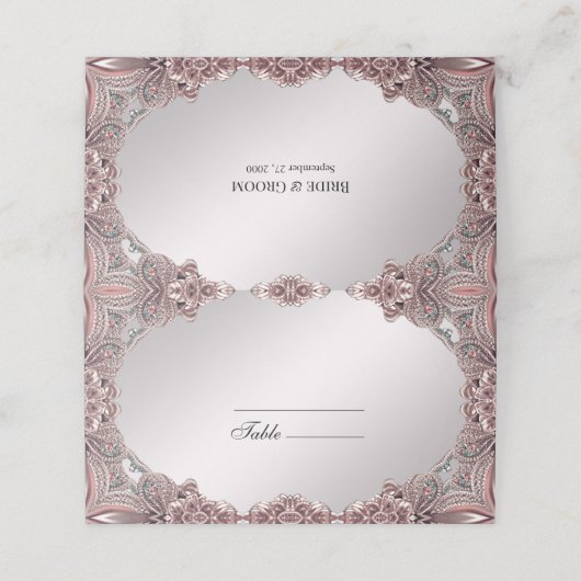 Rosa Platzkarte (Außenseite Aufgefaltet)