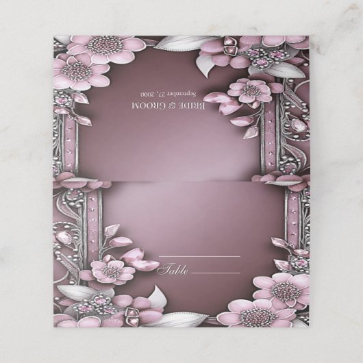 Rosa Platzkarte (Außenseite Aufgefaltet)