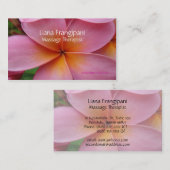 Rosa Plumeria-BlumenVisitenkarte-Schablone zwei Visitenkarte (Vorne/Hinten)