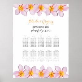 Rosa Plumeria Frangipani Hochzeitsskalender Poster