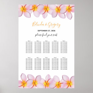 Rosa Plumeria Frangipani Hochzeitsskalender Poster