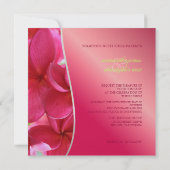 Rosa Plumeria Hochzeit Einladung (Rückseite)