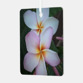 Rosa Plumeria Metal Ornament (Vorderseite links)