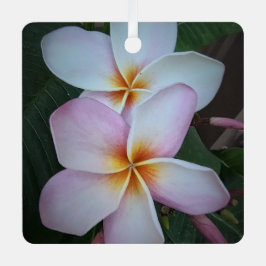 Rosa Plumeria Metal Ornament