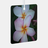 Rosa Plumeria Metal Ornament Aus Metall (Vorderseite Rechts)