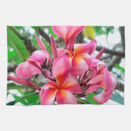 Rosa Plumeria- oder Frangipani-Blume Handtuch
