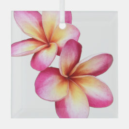 Rosa Plumeria Ornament Aus Glas