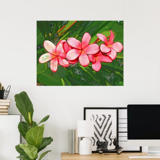 Rosa Plumeria Poster (Heimbüro)