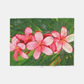 Rosa Plumerias Fleecedecke (Vorderseite (Horizontal))