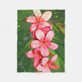 Rosa Plumerias Fleecedecke (Vorderseite)