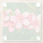 Rosa Plumerias Glasuntersetzer (Rückseite)