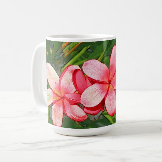 Rosa Plumerias  Kaffeetasse (Vorderseite Links)