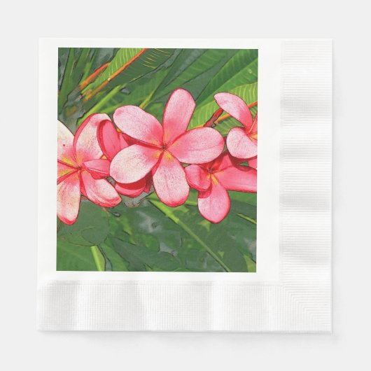 Rosa Plumerias Serviette (Vorderseite)