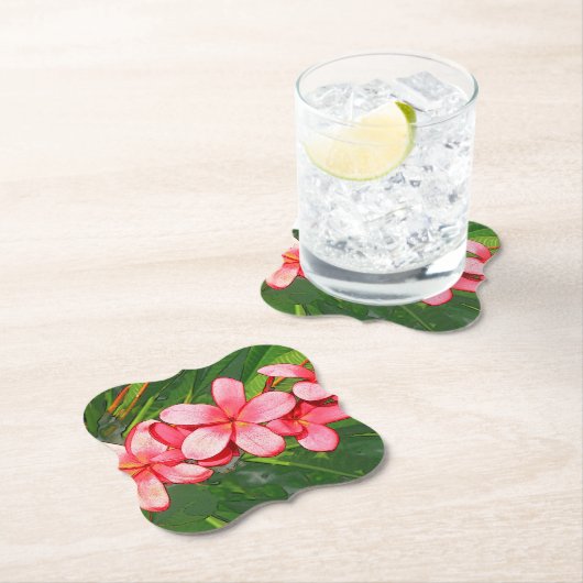 Rosa Plumerias Untersetzer (Vor Ort)