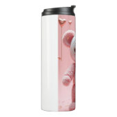 Rosa Plüsch-Roboter-Teddybär-Tumbler Thermosbecher (Nach links gedreht)