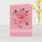 Rosa Poinsettia-kundenspezifischer Karte (Gelbe Blume)