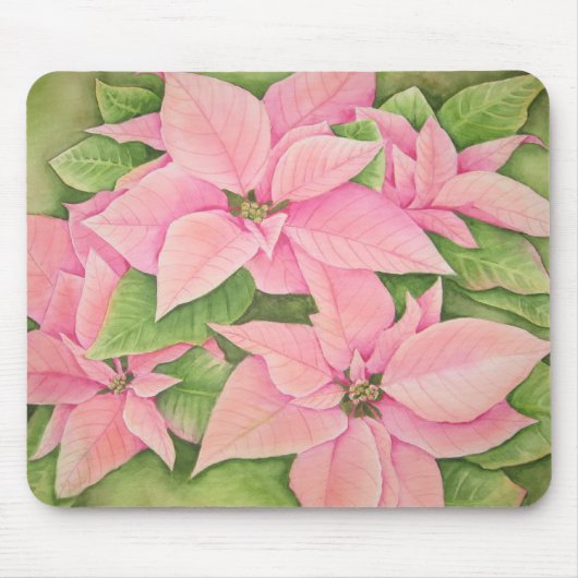 Rosa Poinsettia Mousepad (Vorne)