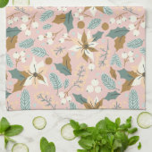 Rosa Poinsettia Winterferien Geschirrtuch (Gefaltet)