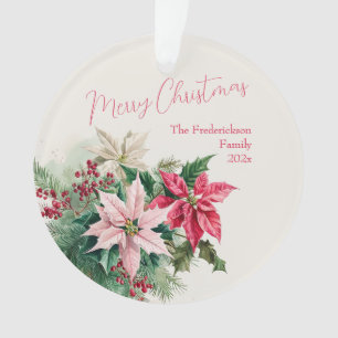 Rosa Poinsettias Ristorante La Lanchetta Ornament