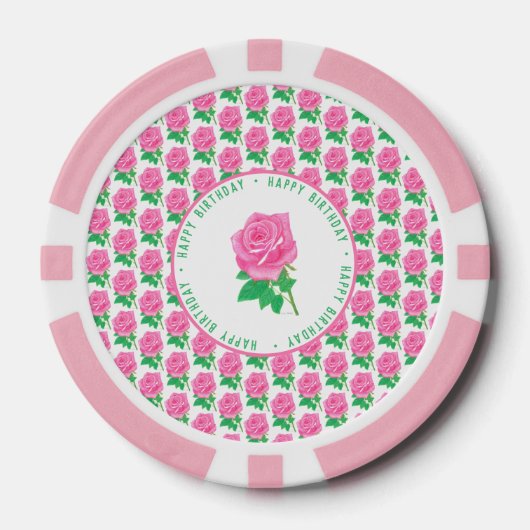 Rosa Poker Chips zum Geburtstag (Vorderseite)