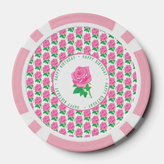 Rosa Poker Chips zum Geburtstag (Rückseite)