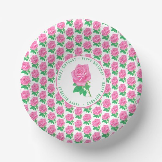 Rosa Poker Chips zum Geburtstag Pappteller (Vorderseite)