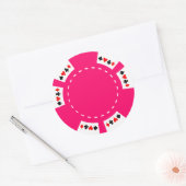 Rosa Poker und Gaming-Chip Runder Aufkleber (Umschlag)