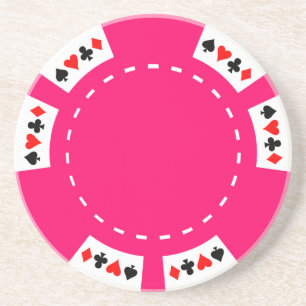 Rosa Poker-und Spiel-Chip Sandstein Untersetzer
