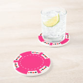 Rosa Poker-und Spiel-Chip Sandstein Untersetzer (Seite)
