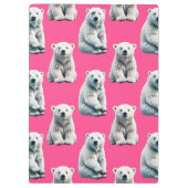 Rosa Polarbär-Musterdesign Klemmbrett (Rückseite)